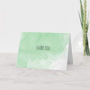 Tarjeta Gracias a Green Watercolor Faded