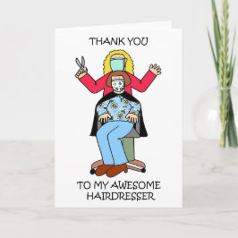 Tarjeta Gracias a Hairdresser Covid 19 Personalizado