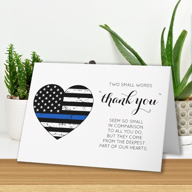 Tarjeta Gracias a la bandera delgada de la línea azul pers (Subido por el creador)