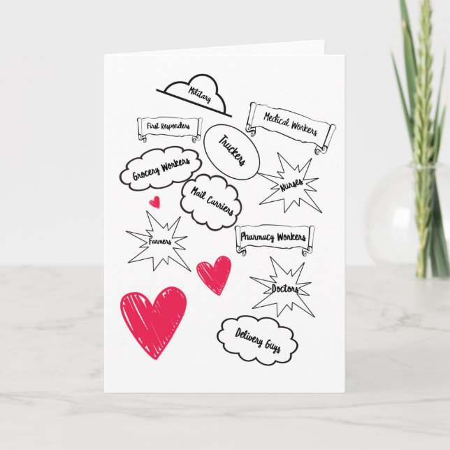 Tarjeta Gracias A Los Trabajadores Esenciales (Anverso)