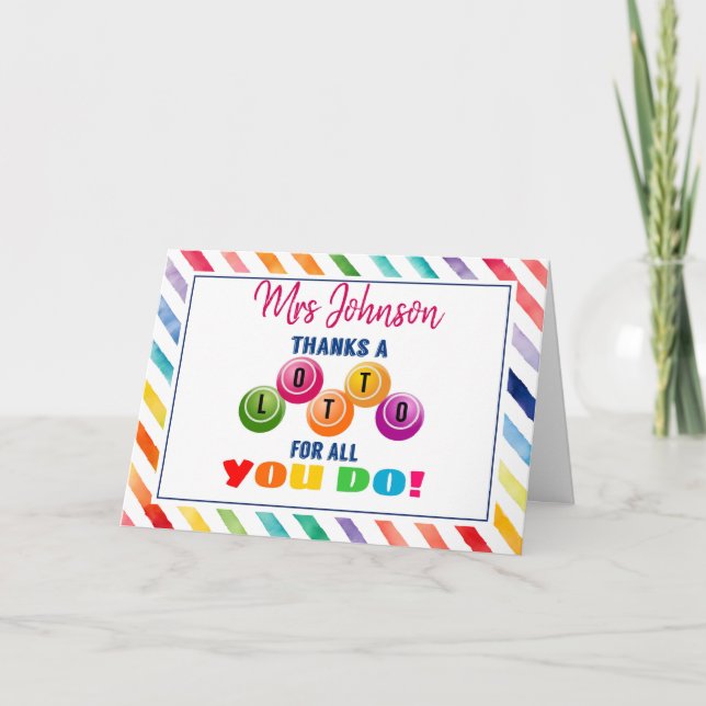 Tarjeta gracias a Lotto por todo lo que haces como regalo  (Anverso)