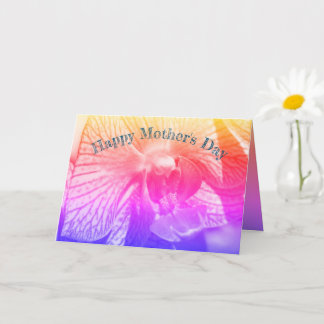 Tarjeta Gracias a mamá Día de la Madre con flores de orquí