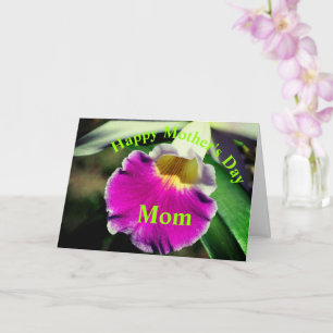 Tarjeta Gracias a mamá Día de las madres de flores de orqu