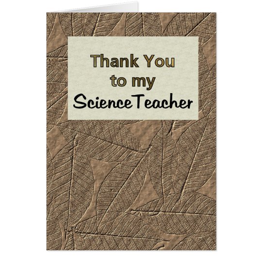 Tarjeta Gracias a mi profesor de ciencias