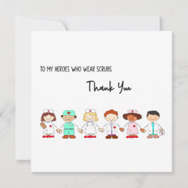 Tarjeta Gracias A Mis Héroes Que Usan Escrutinio