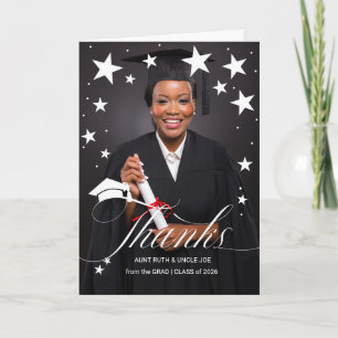 Tarjeta Gracias a Stars and Grad's Photo Graduation