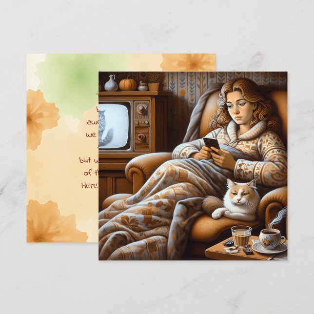 Tarjeta Gracias a un amigo en línea | Cronicamente enfermo (Anverso / Reverso)