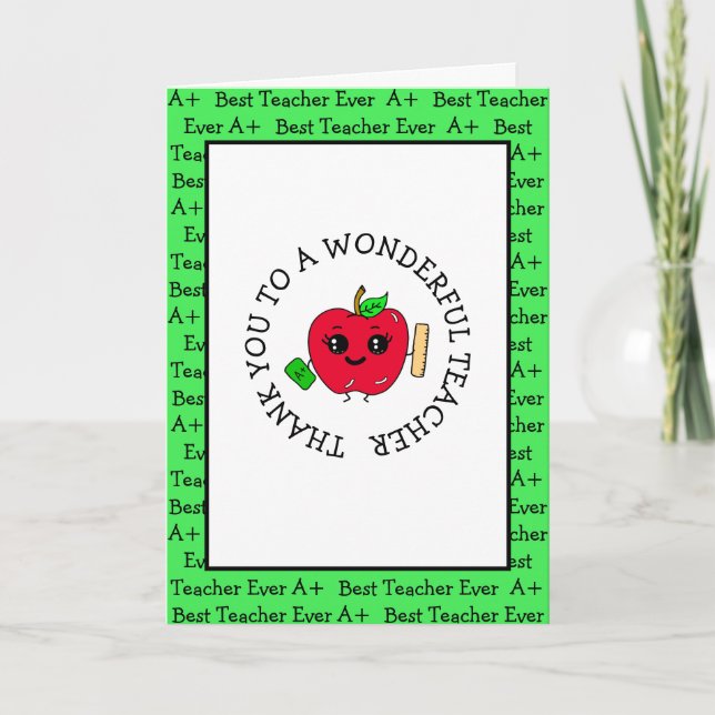 Tarjeta Gracias a un maravilloso agradecimiento del profes (Anverso)