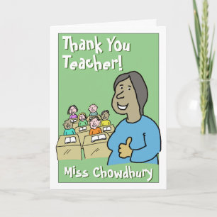 Tarjeta Gracias a una profesora asiática