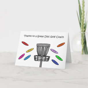Tarjeta Gracias al entrenador de Disc Golf