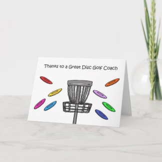 Tarjeta Gracias al entrenador de Disc Golf