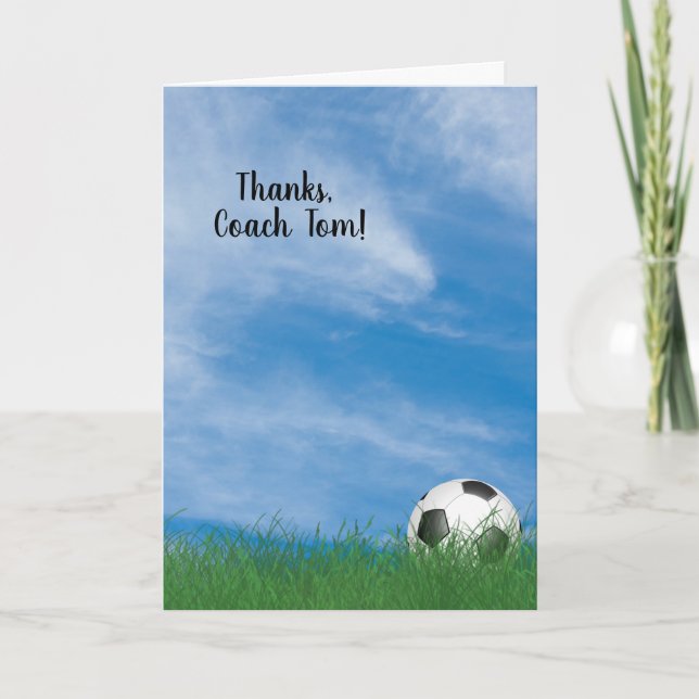 Tarjeta gracias al entrenador de fútbol (Anverso)