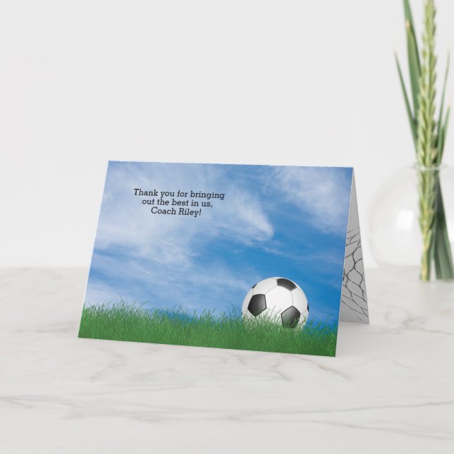 Tarjeta gracias al entrenador de fútbol (Anverso)