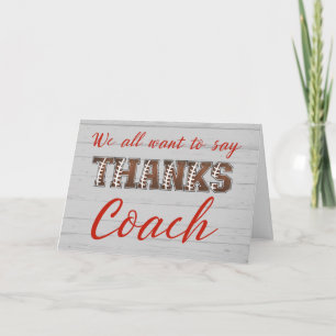 Tarjeta Gracias Al Entrenador De Fútbol De Las Cartas De L