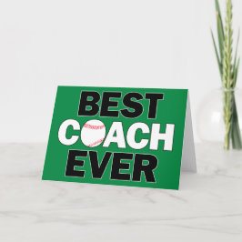 Tarjeta Gracias Al Mejor Entrenador De Béisbol De La Peque