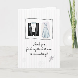 Tarjeta Gracias al mejor hombre con vestido Boda de Tuxedo