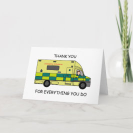 Tarjeta Gracias al personal de ambulancia