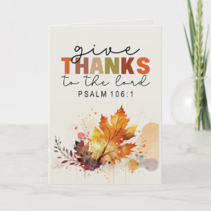 Tarjeta Gracias al Señor Verso de la Biblia de Acción de G
