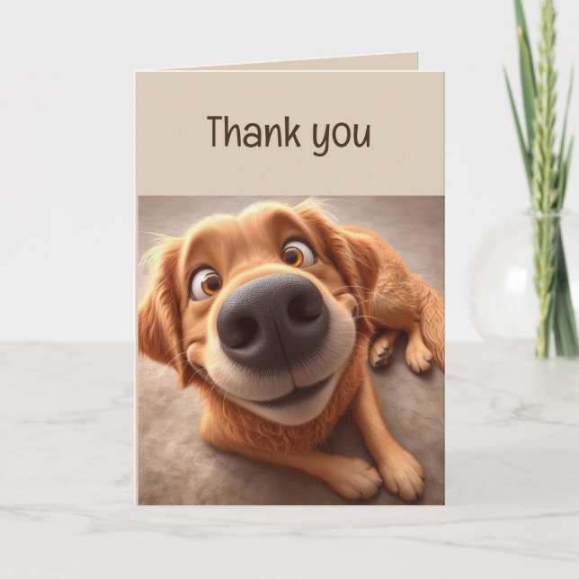 Tarjeta Gracias, Amigo Especial, Fun Silly Dog Card (Anverso)