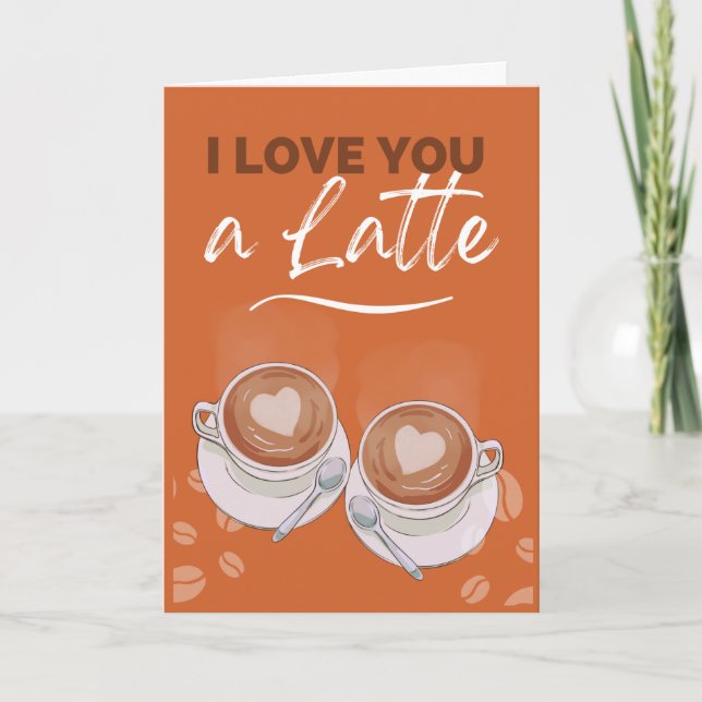 Tarjeta Gracias Amistad te amo un café latte (Anverso)