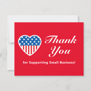 Tarjeta Gracias Apoyar A La Pequeña Empresa Patriótica