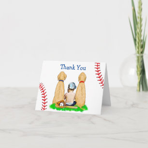 Tarjeta Gracias Baby Shower por el tema del béisbol infant