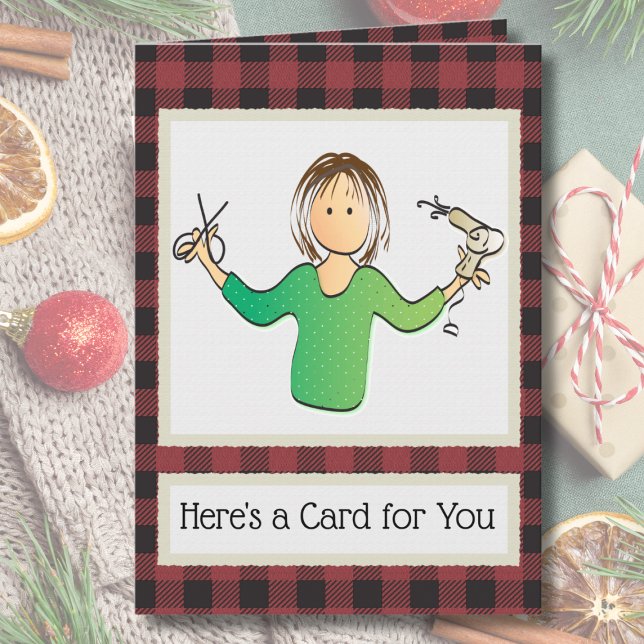 Tarjeta Gracias Beautician Hairstylist por sus Navidades (Subido por el creador)