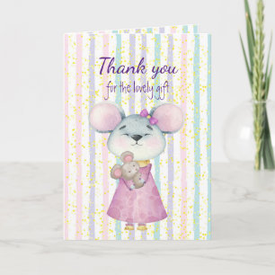 Tarjeta  Gracias bebé regalo Divertido animal de ratón