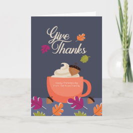 Tarjeta Gracias Bebida Caliente Día de Acción de Gracias C