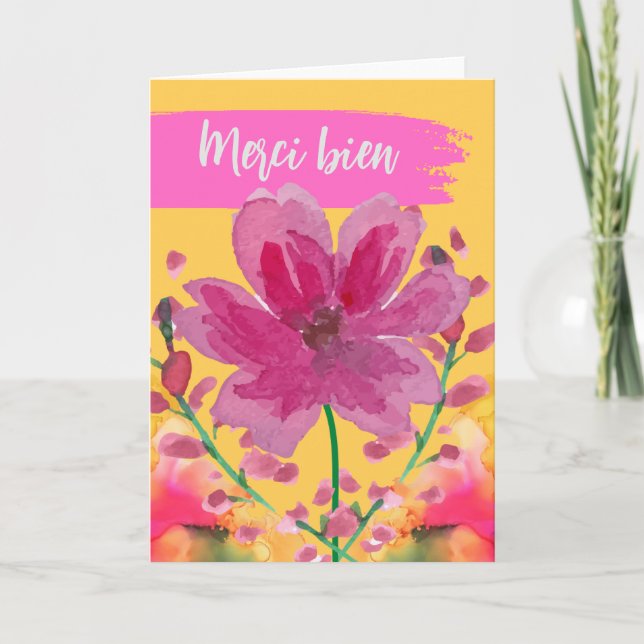 Tarjeta Gracias bien por las flores acuáticas francesas (Anverso)