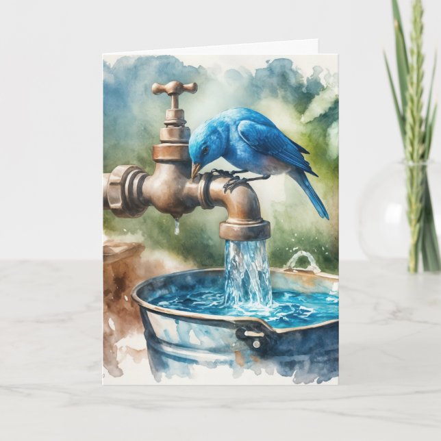 Tarjeta Gracias Bluebird a un cateto retro (Anverso)