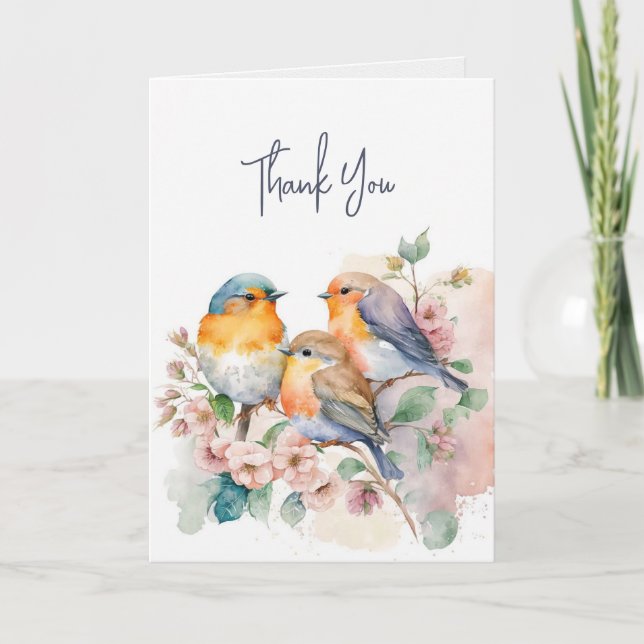 Tarjeta Gracias Bluebirds (Anverso)