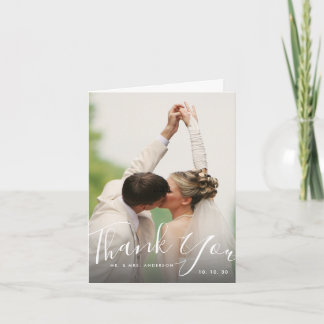 Tarjeta Gracias Boda de fotos con guiones por mano de moda
