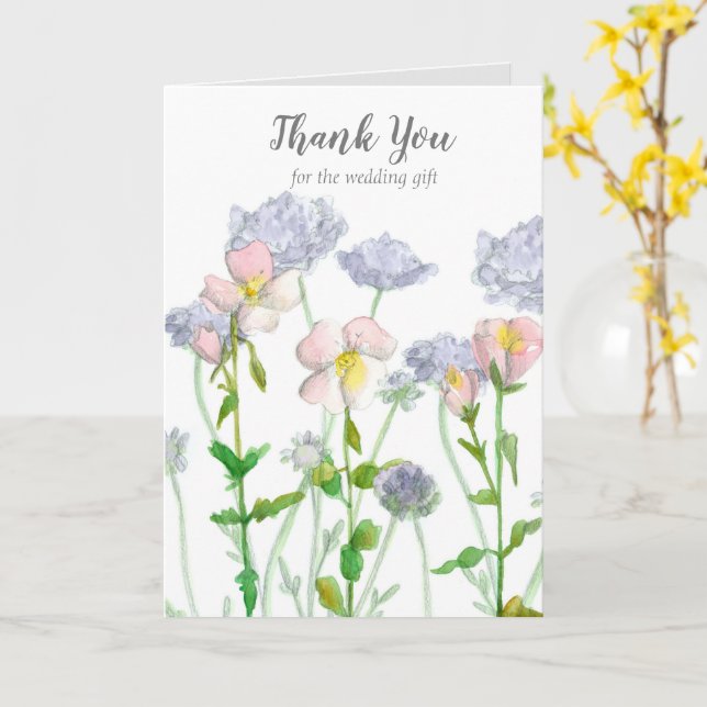 Tarjeta Gracias Boda Gift Spring Flowers (flor amarilla)