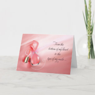 Tarjeta Gracias Boda Manicurista Pink Nail Polaco