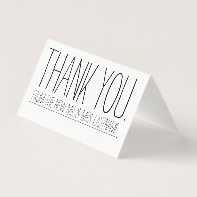 Tarjeta Gracias Boda / Recién casados Casa de campo Rústic (Anverso)