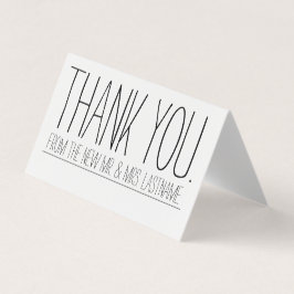 Tarjeta Gracias Boda / Recién casados Estilo Granja Rústic