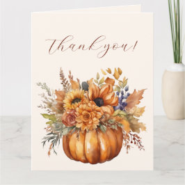 Tarjeta Gracias- Calabaza con flores-
