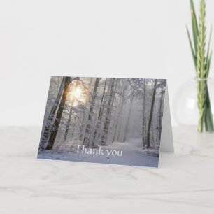 Tarjeta Gracias Camino de Invierno Trail Trees Frost