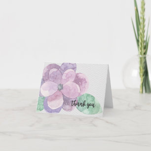 Tarjeta Gracias cardar, flor púrpura grande
