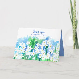 Tarjeta Gracias Cargador Paperwhites Narcissus Flowers
