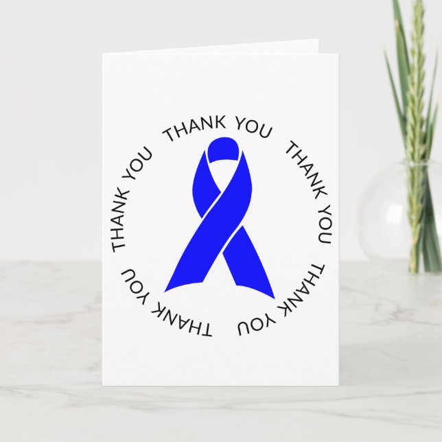 Tarjeta Gracias Cinta de Conciencia Azul (Anverso)