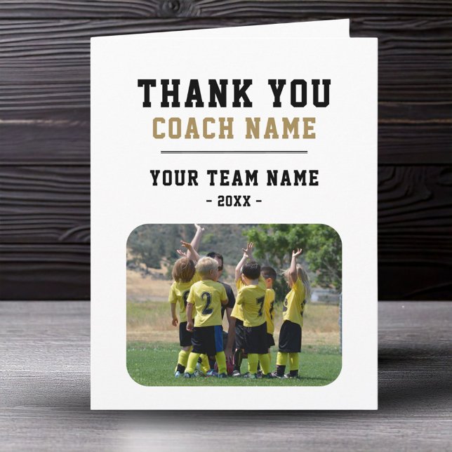 Tarjeta Gracias Coach Big Card con Team Name Photo (Subido por el creador)