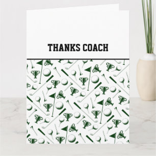 Tarjeta GRACIAS COACH Golf Balls Team Green Black