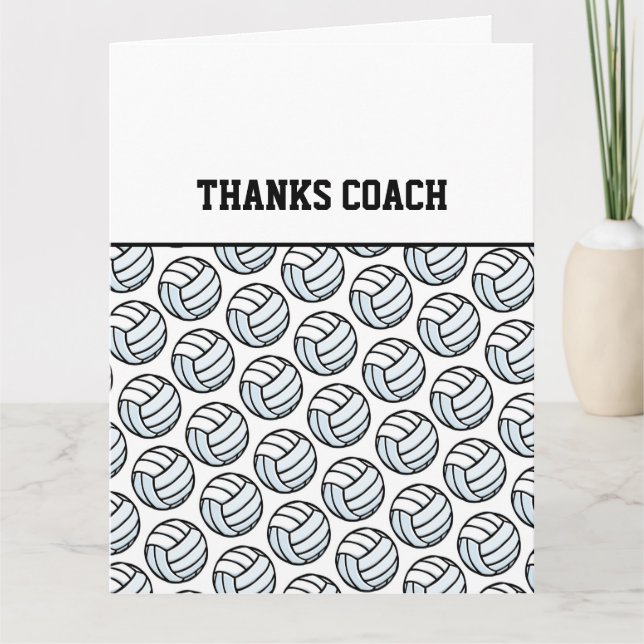 Tarjeta GRACIAS COACH Voleibol Team Sports White Black (Anverso)