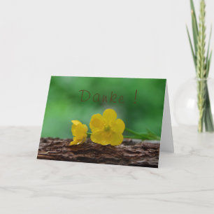 Tarjeta Gracias con flores amarillas