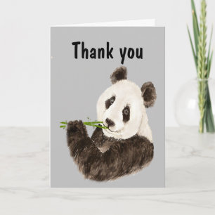 Tarjeta Gracias con Oso Panda Divertido
