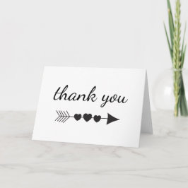 Tarjeta Gracias Corazones de flecha