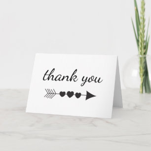 Tarjeta Gracias Corazones de flecha