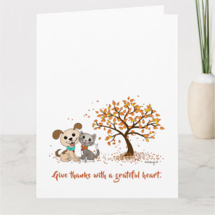 Tarjeta ¡Gracias! Curte Acción de Gracias Autumn Puppy Kit